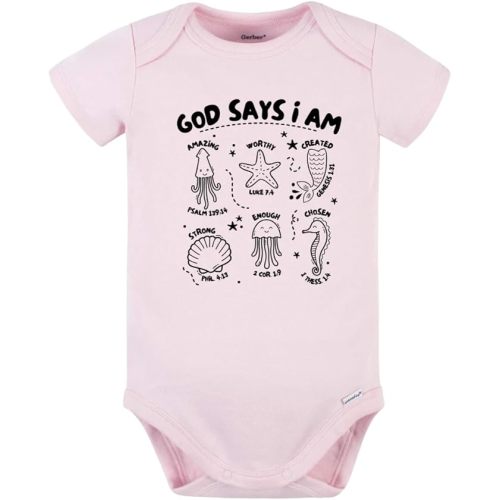 God Says I Am Ocean Baby Bodysuit, Newborn Outfit, Baby Clothes, Gift for Children
