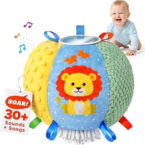 Move2Play, Hilariously Interactive Baby Ball with Music & Sound Effects | First Birthday Gift | Toddler Toy for Boys & Girls | Age 6, 9, 12, 18+ Month | 1, 2+ Year's Old (Sensory Ball)