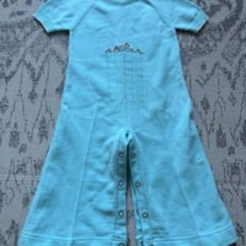 Vintage Renzo mint knit one piece romper made in Italy embroidered M