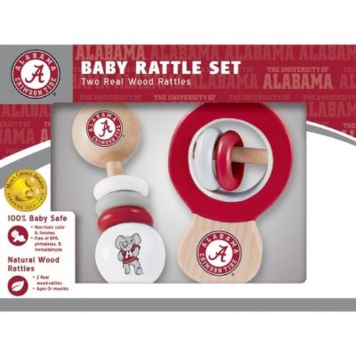 Baby Fanatic Wood Rattle 2 Pack - Ncaa Alabama Crimson Tide Baby Toy Set