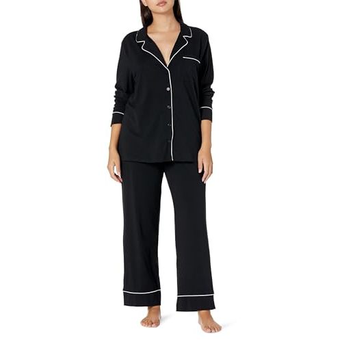 Amazon Essentials Women's Cotton Modal Long-Sleeve Shirt and Full-Length Bottom Pajama Set