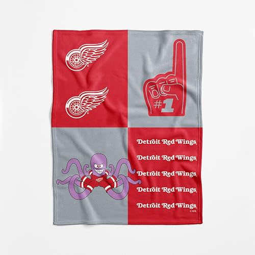 NHL Officially Licensed Baby Swaddle Blanket, 40 x 50 in, Soft Lightweight Polyester, Domino Design