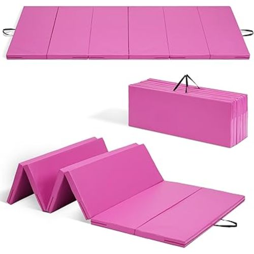 ZENOVA Gymnastics Mat 6'x3'x2''/4'x8'x2'' Exercise Mat Gym Mat for Home Aerobics Workout Foldable Tumbling Mat Children Gifts