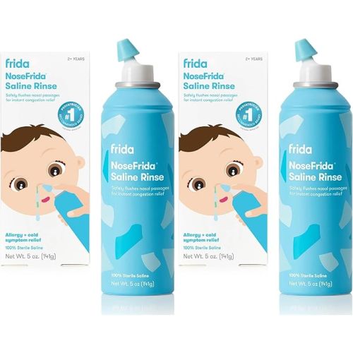 Frida Baby NoseFrida Saline Mist Spray, Baby Saline Nasal Spray Decongestant for Allergy Relief and Congestion Relief to Soften Nasal Passages, 0.68 fl oz