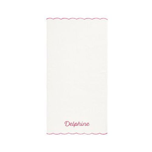 Monique Lhuillier Scallop Bath Towel Collection, Bath Towel, White/Pink
