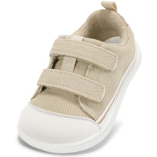 STQ Toddler Wide Toe Box Shoe Girl Boy Barefoot Hook and Loops Non-Slip Walking Baby Sneakers