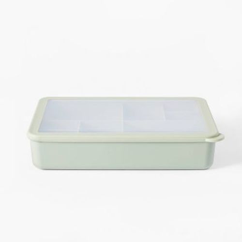 8 Compartment Large Plastic Snack Bento Box Sage Green - Figmint™: Recycled PET, Dishwasher & Microwave Safe