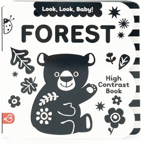 Look, Look, Baby! Forest: Black and White High Contrast Tummy Time Book for Newborns