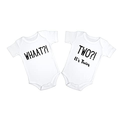 What? Two!! Twin Babies Pregnancy Announcement (set of 2)