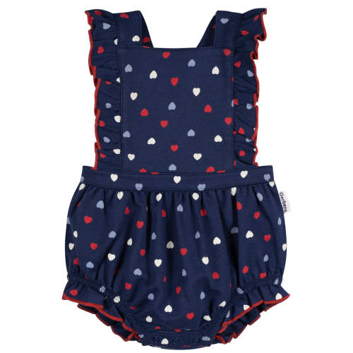 Baby Girls Blue Hearts Ruffle Strap Bubble Romper – Gerber Childrenswear