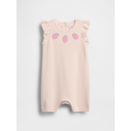 Baby Strawberry Sweater Shorty One-Piece