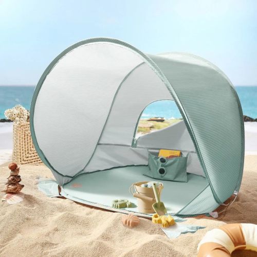 Tiny Land® One-Stop Baby Beach Tent with Sand Toys, Pop Up UV Sun Shelter for Kids, Baby Summer Outdoor - Sea Blue