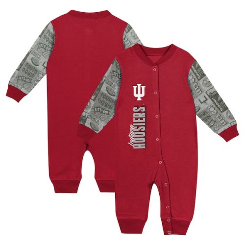 Indiana Hoosiers Newborn & Infant Playbook Colorblock Long Sleeve Coveralls - Crimson