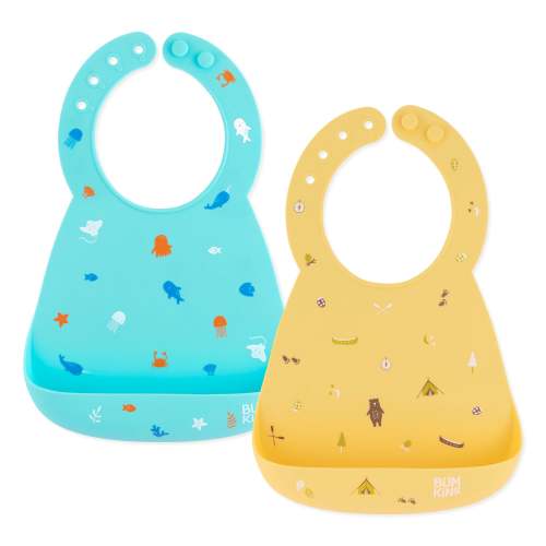 Silicone Bib 2 Pack: Ocean Life and Camp Gear – Bumkins