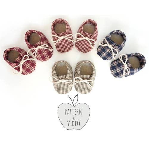 Baby Shoes Sewing Pattern Download & HD VIDEO | 6 sizes 0-2yrs | baby booties sewing pattern pdf, baby shoe pattern, baby moccasins, shoes