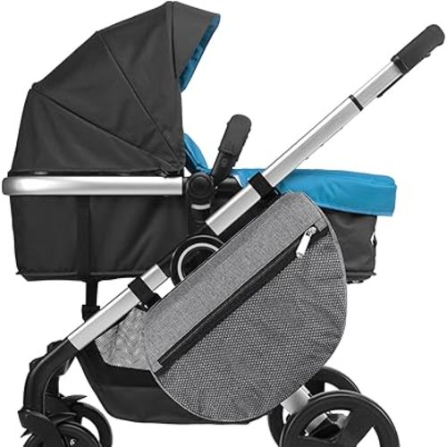 Accmor Insulated Side Sling Stroller Saddle Bag Organizer, Universal Stroller Organizer, Stroller Bag Caddy Organizer, Grey