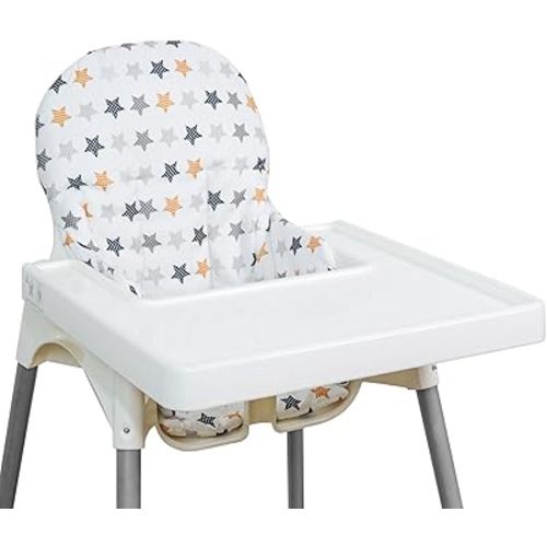 for IKEA High Chair Cushion, High Chair Pad for IKEA Antilop Highchair, Cotton Non-Slip, Soft, Baby Sitting More Comfortable (Colorful Stars)