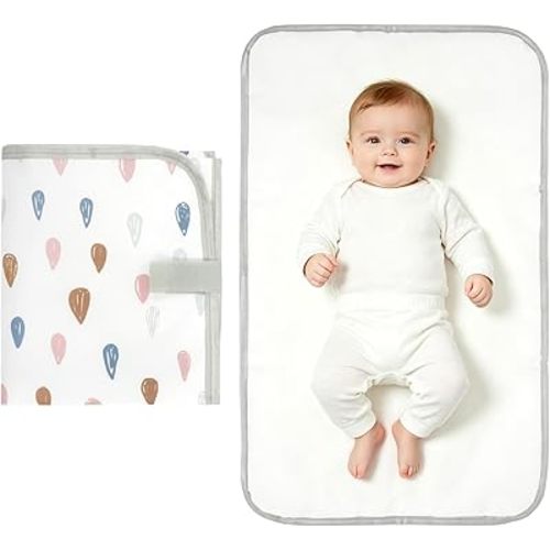 Mommy's Choice Portable Baby Changing Pad, Waterproof & Wipeable Diaper Changing Mat, Travel Essential for Newborn, Baby Boy Girl Registry Must-Haves, Cambiador de Bebé Portátil