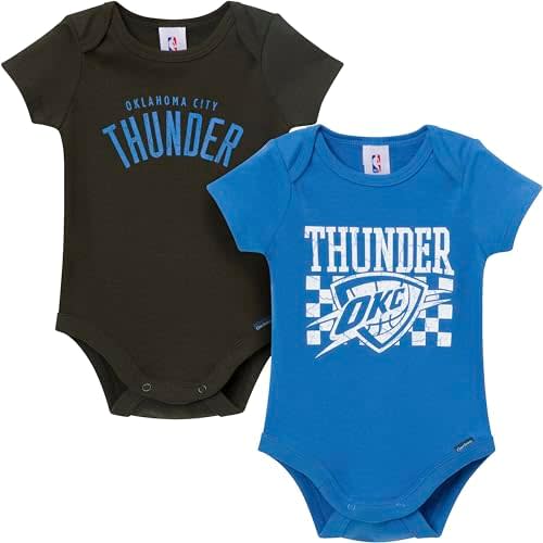 Gerber unisex-baby NBA Team 2 Pack Short Sleeve Onesie Bodysuits