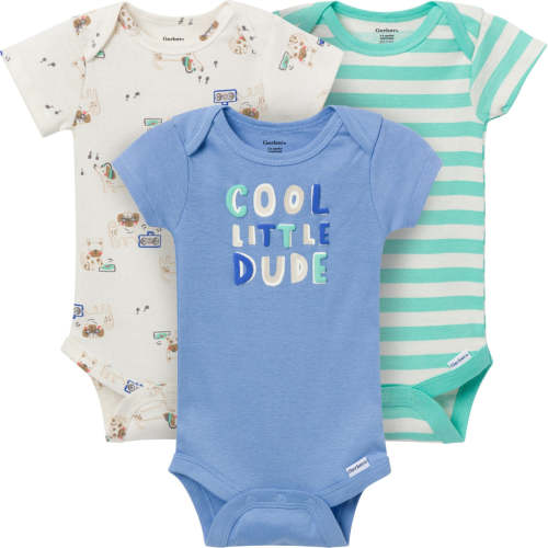 3-Pack Baby Boys Cool Dude Short Sleeve Onesies® Bodysuits – Gerber Childrenswear