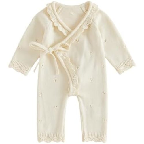 Newborn Girl Outfit Baby Sweater Knit Romper Jumpsuit