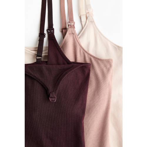 MAMA 3-PACK NURSING CAMISOLE TOPS