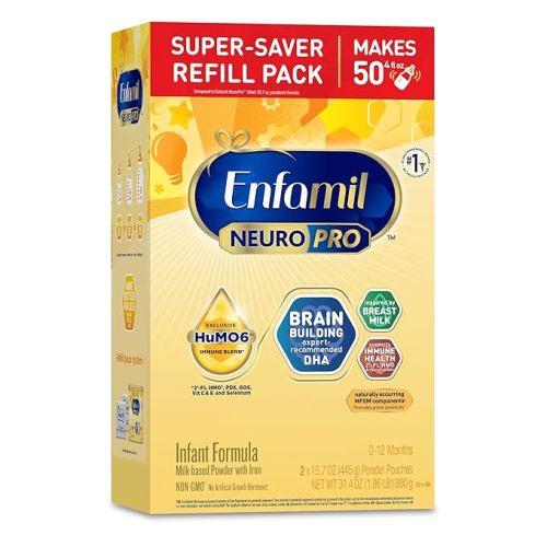 Enfamil NeuroPro Baby Formula, MFGM* 5-Year Benefit, Expert-Recommended Brain-Building Omega-3 DHA, Exclusive Immune Supporting HuMO6 Blend, Infant Formula Powder, Baby Milk, 31.4 Oz