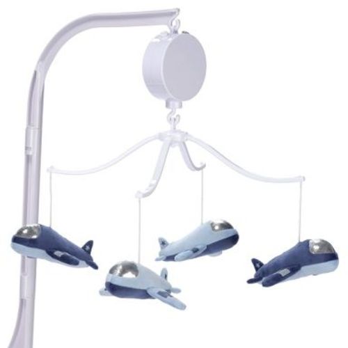 Bedtime Originals Little Aviator Airplane Musical Baby Crib Mobile Soother Toy - Blue: Vehicles and Transportation Theme, Attaches to Crib