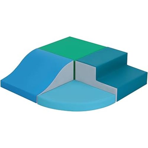 4-Pieces Climbing Toys for Toddlers: PU Leather - Soft Play Climbing for Toddlers - Foam Climbing Blocks for Crawling and Sliding Indoor Playground for Kids