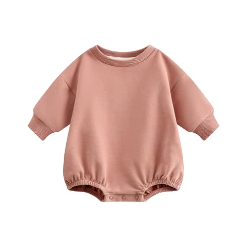 Bafeicao Baby Boy Girl Sweatshirt Romper Bubble Romper | Organic Cotton,Oversized,Solid Color,Long Sleeve,Warm Fall Winter