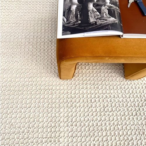 Nursery Wool Rug - Handwoven Wool Area Rug - Hand Woven Natural Carpet Rugs- Bedroom Living Room Dining Room (Ivory- 5'x8')
