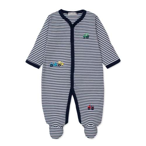 Trusty Tractors Stripe Footie