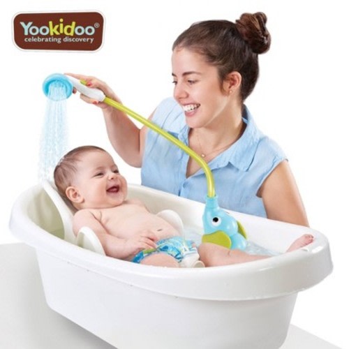Yookidoo Elephant Baby Shower Bath Toy, Color: Blue