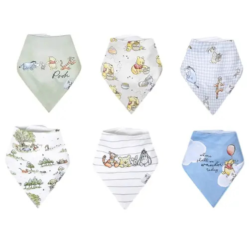 Copper Pearl Baby Bandana Drool Bibs for Drooling and Teething 6 Pack Gift Set Winnie The Pooh