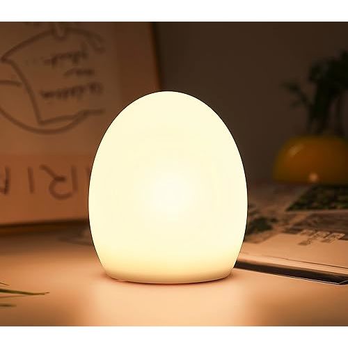 Cute Kids Night Light Night Lamp Night Lights for Kids Bedroom Toddler Baby Portable Silicone Battery Led Nightlight Nursery(Egg)