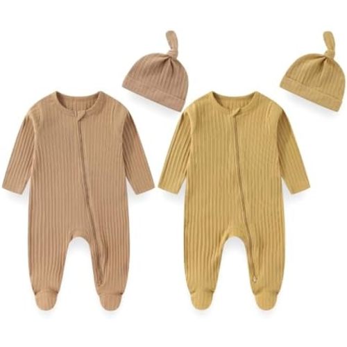 Unisex Baby Boy Girl Footies Sets Cotton Long Sleeve Infant Rompers 0-12Months Babies' Outfits