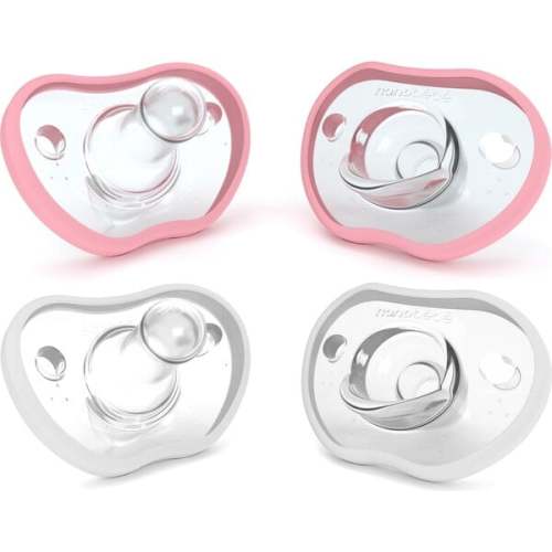 Flexy Pacifier, Pink & White 4pk Count - Nanobebe | Maisonette
