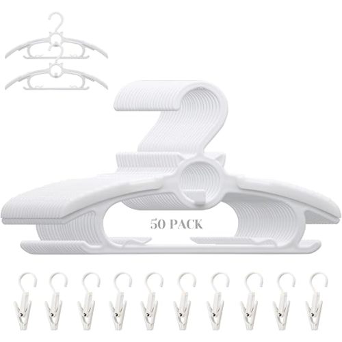Baby Nursery Closet Hangers, Non-Slip and Extendable Laundry Infant Pant Hanger for Newborn Clothes 50pcs hangers11-14'' Adjustable Children Coat Hanger for Girl Boy Toddler Kids Child