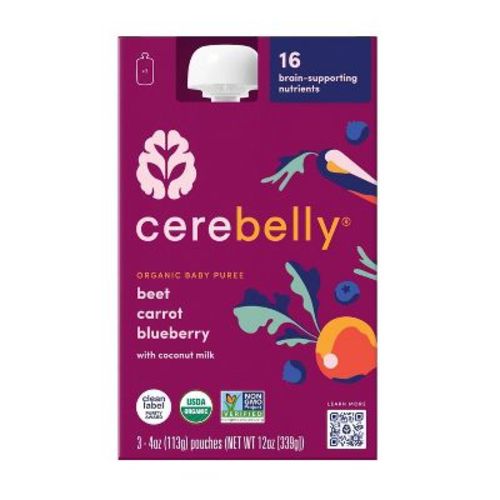 Cerebelly Organic Beet Carrot Blueberry Baby Food 4oz - 3pk