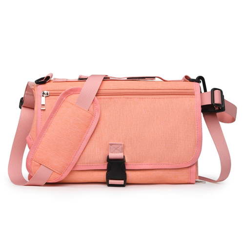 HBASD Portable Diaper Changing Pad - Baby Diaper Changer Travel Bag with Wipes Pocket, Smart Design Portable Changing Mat, Infant Travel Station Kit, Gift for Newborn (Pink)