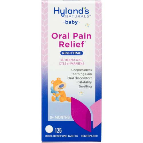 Hyland's Baby Oral Pain Relief, Ages 0+ Months, Nighttime, 125 Quick Dissolving Tablets