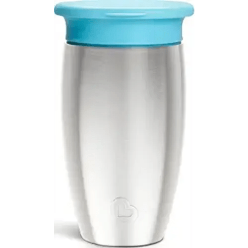 Munchkin Miracle 360 Stainless Steel Sippy Cup, Spill Proof, Blue, 10 Ounce