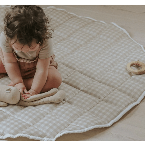 Picnic Gingham Play Mat - Beige