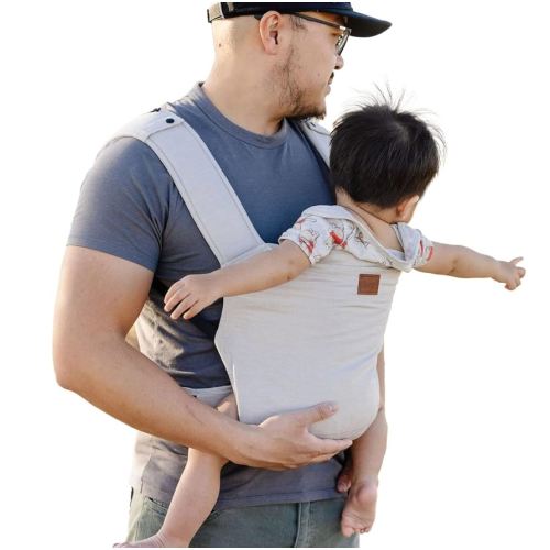 Original Baby Carrier by Happy! - Newborn to Toddler Carrier - 50% Linen/50% Cotton - Ethically Made - Lightweight and Adjustable - Fog Color