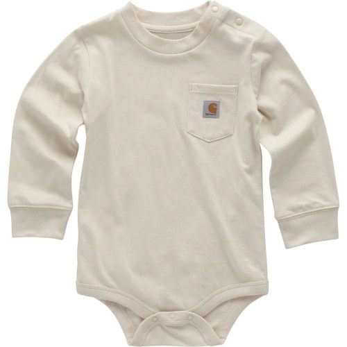Carhartt Kid's CA5011 Long-Sleeve Pocket Bodysuit - Unisex 3 Months Turtledove