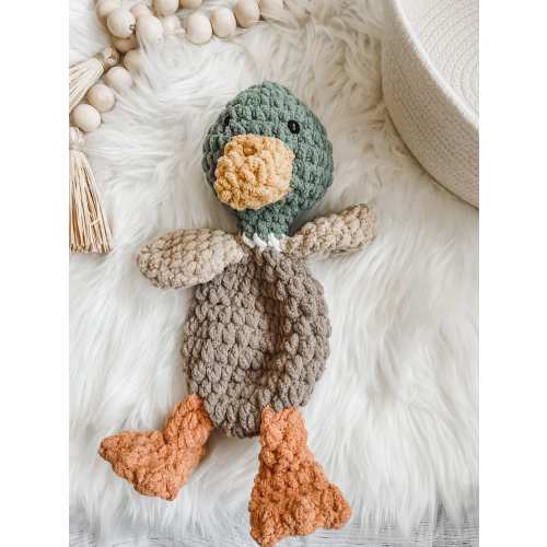 Duck Lovey Snuggler, Hunting Nursery Decor, Baby Snuggle Animal, Cuddle Blanket, Baby Toy, Security Blanket