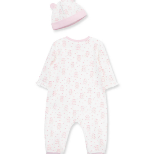 Joyful Bear 2-Way-Zip Footie & Hat. 3 Months