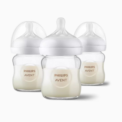 Philips Avent Glass Natural Baby Bottle with Natural Response Nipple - 4 Oz, 3