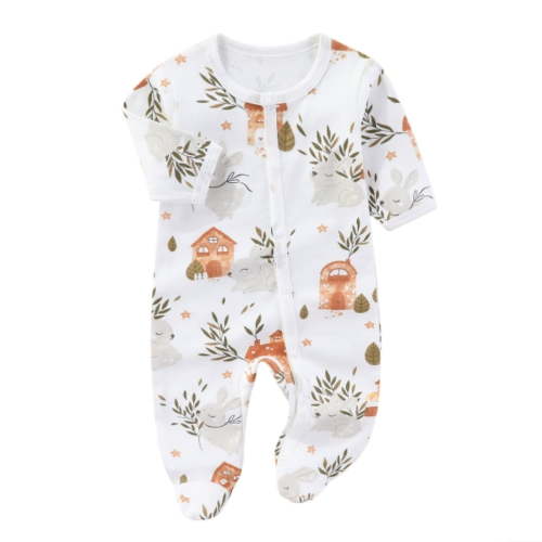 Utlike Baby Onesies Girls Long Sleeve Romper Print Round Neck Button Romper Jumpsuit Outfits Comfortable One Piece Outfit Size 3 M-6 M