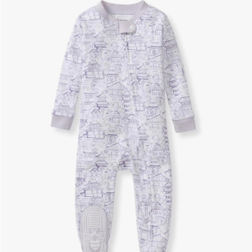 Burt's Bees Baby Baby Girls Sleeper Pajamas, 100% Organic Cotton, One-piece PJs, Diagonal Zip Up Jumpsuit, Snug Fit Footie